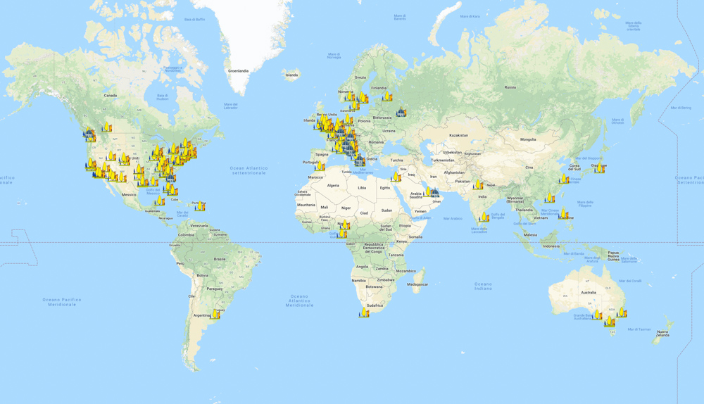 World map. Iguarnieri world map paintings.